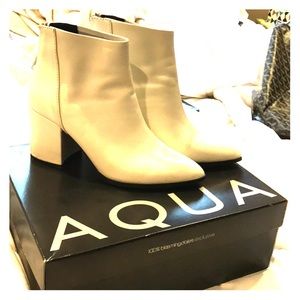 White leather booties